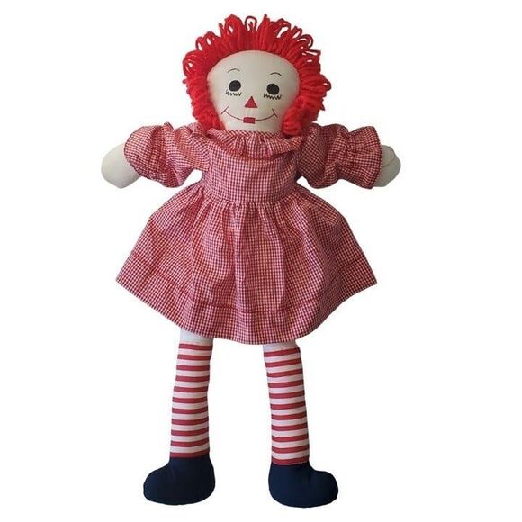 Vintage 1980s Raggedy Ann Push Doll Stuffed Toy 22" GUC - Picture 4 of 9